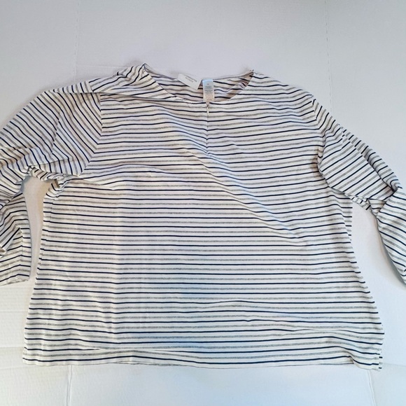 Liz Claiborne Woman Striped Knit Top | Size 3X | Navy & Ivory Long Sleeve - Picture 7 of 12